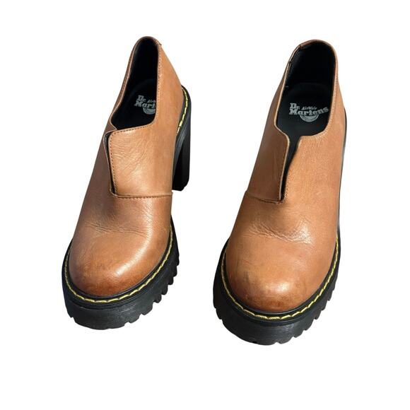 Dr. Martens Cordelia Tan Brown Leather Gusset Slip On Shoe- Sz 6 - Picture 2 of 9